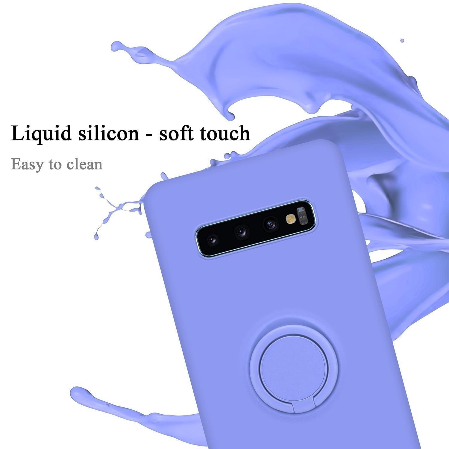 Cadorabo  Housse compatible avec Samsung Galaxy S10 PLUS - Coque de protection en silicone TPU flexible avec anneau 