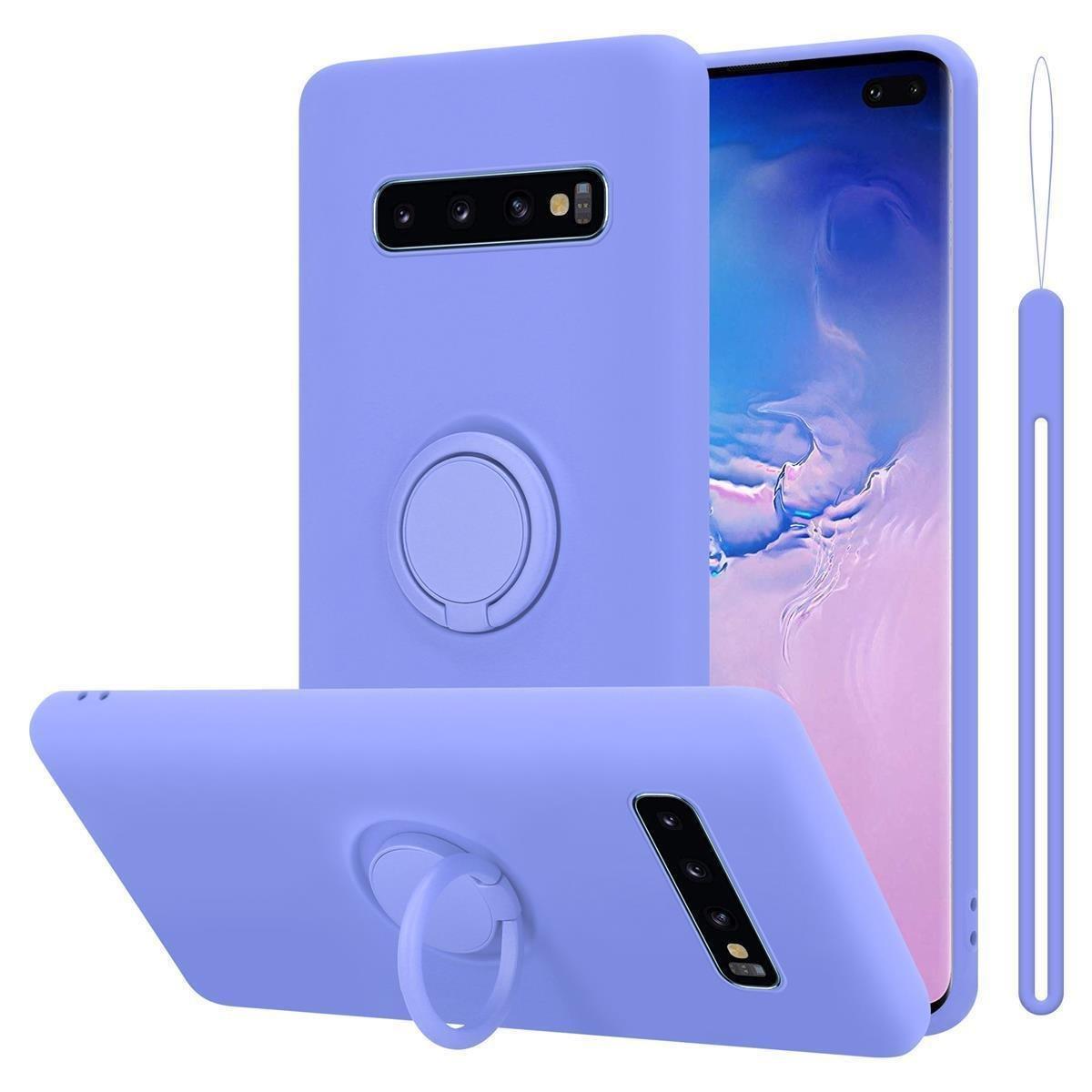 Cadorabo  Housse compatible avec Samsung Galaxy S10 PLUS - Coque de protection en silicone TPU flexible avec anneau 