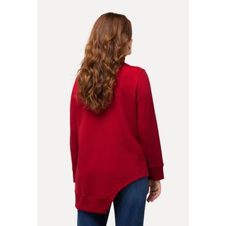 Ulla Popken  Long-Sweatshirt, Cut-Out, Stehkragen, Langarm, Biobaumwolle 