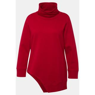 Ulla Popken  Long-Sweatshirt, Cut-Out, Stehkragen, Langarm, Biobaumwolle 