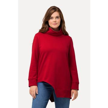 Long-Sweatshirt, Cut-Out, Stehkragen, Langarm, Biobaumwolle