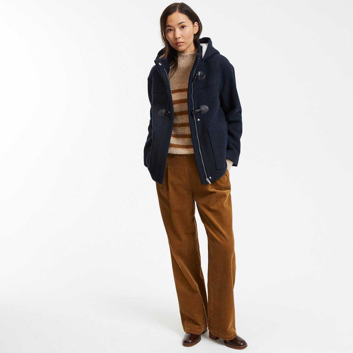 La Redoute Collections Dufflecoat Stil Winterjacke mit Kapuze  