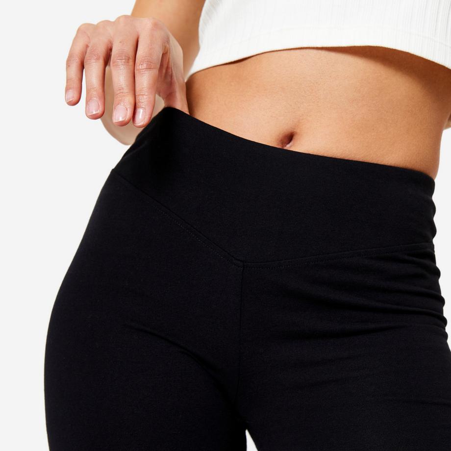 DOMYOS  Leggings donna gamba svasata cotone 