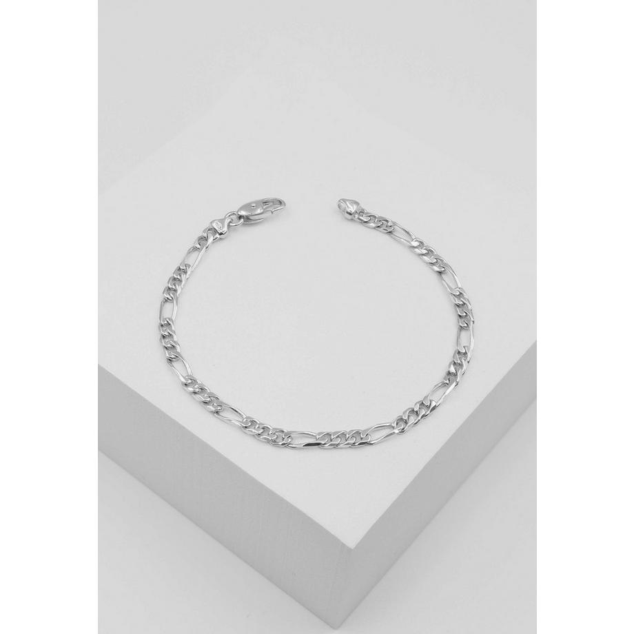 MUAU Schmuck  Bracelet Figaro Weissgold 750, 19cm, 4mm 