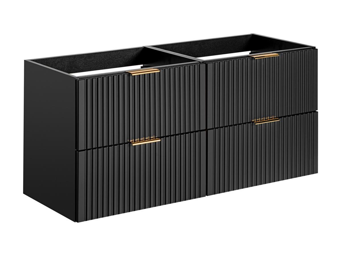 Vente-unique Waschbeckenunterschrank - Streifenoptik - Schwarz - 120 cm - ZEVARA  