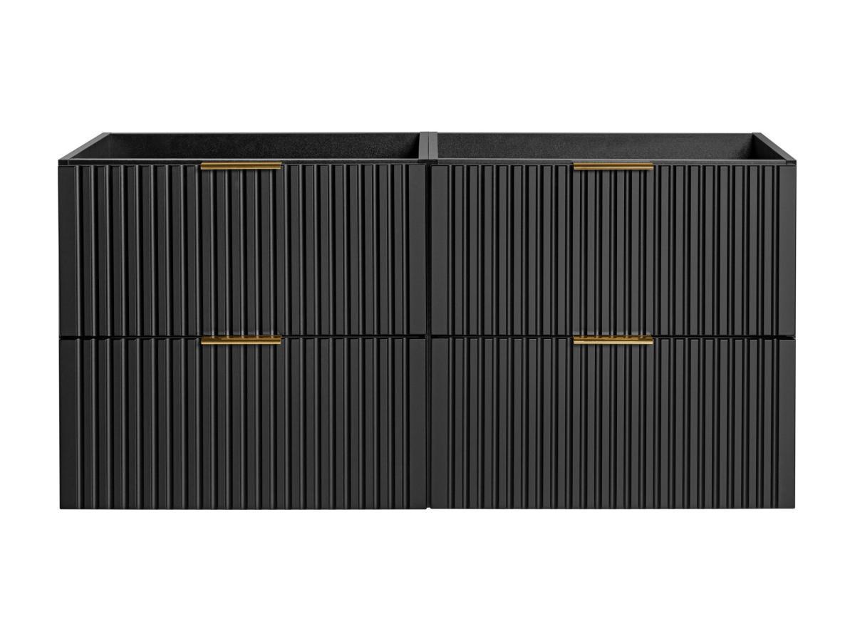 Vente-unique Waschbeckenunterschrank - Streifenoptik - Schwarz - 120 cm - ZEVARA  