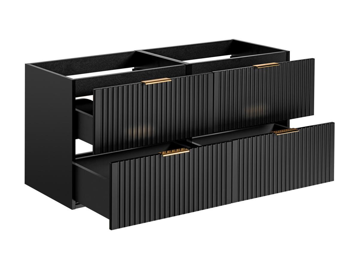 Vente-unique Waschbeckenunterschrank - Streifenoptik - Schwarz - 120 cm - ZEVARA  