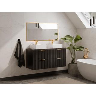 Vente-unique Waschbeckenunterschrank - Streifenoptik - Schwarz - 120 cm - ZEVARA  