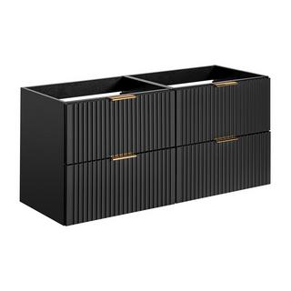 Vente-unique Meuble sous vasque noir strié - Noir - L120 cm - ZEVARA  