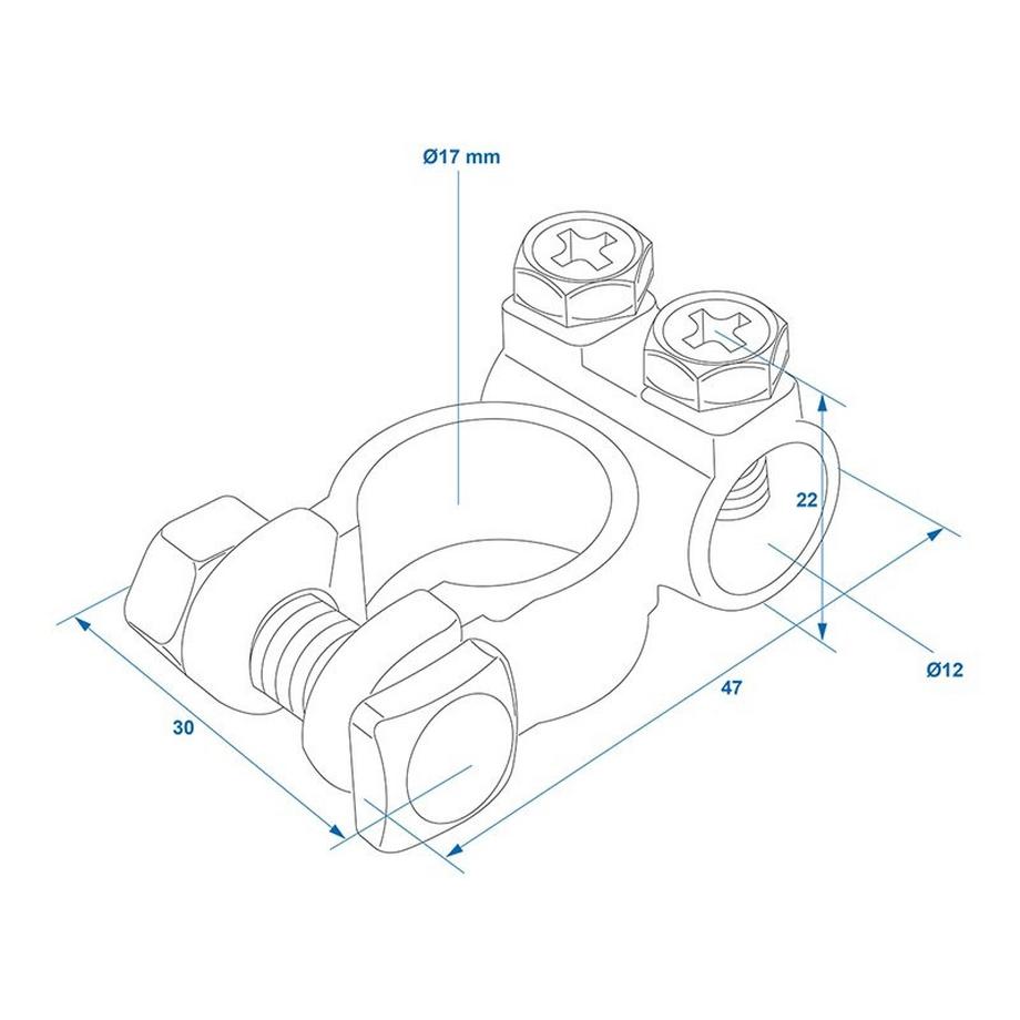 Pricenet  Batterieklemmen-Set (+) und (-) 35–50 mm 
