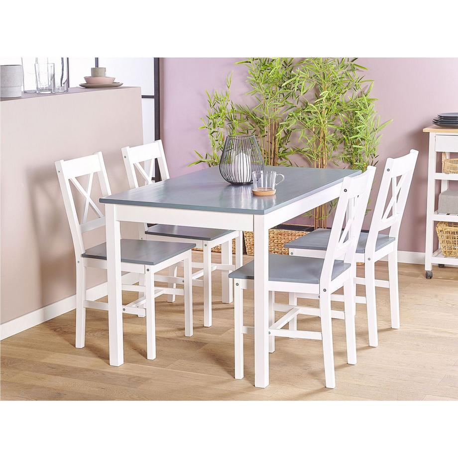 Beliani Set da pranzo en Legno di pino Scandinavo MOANA  