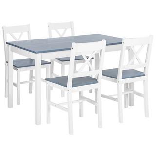 Beliani Set da pranzo per 4 persone en Legno di pino Scandinavo MOANA  