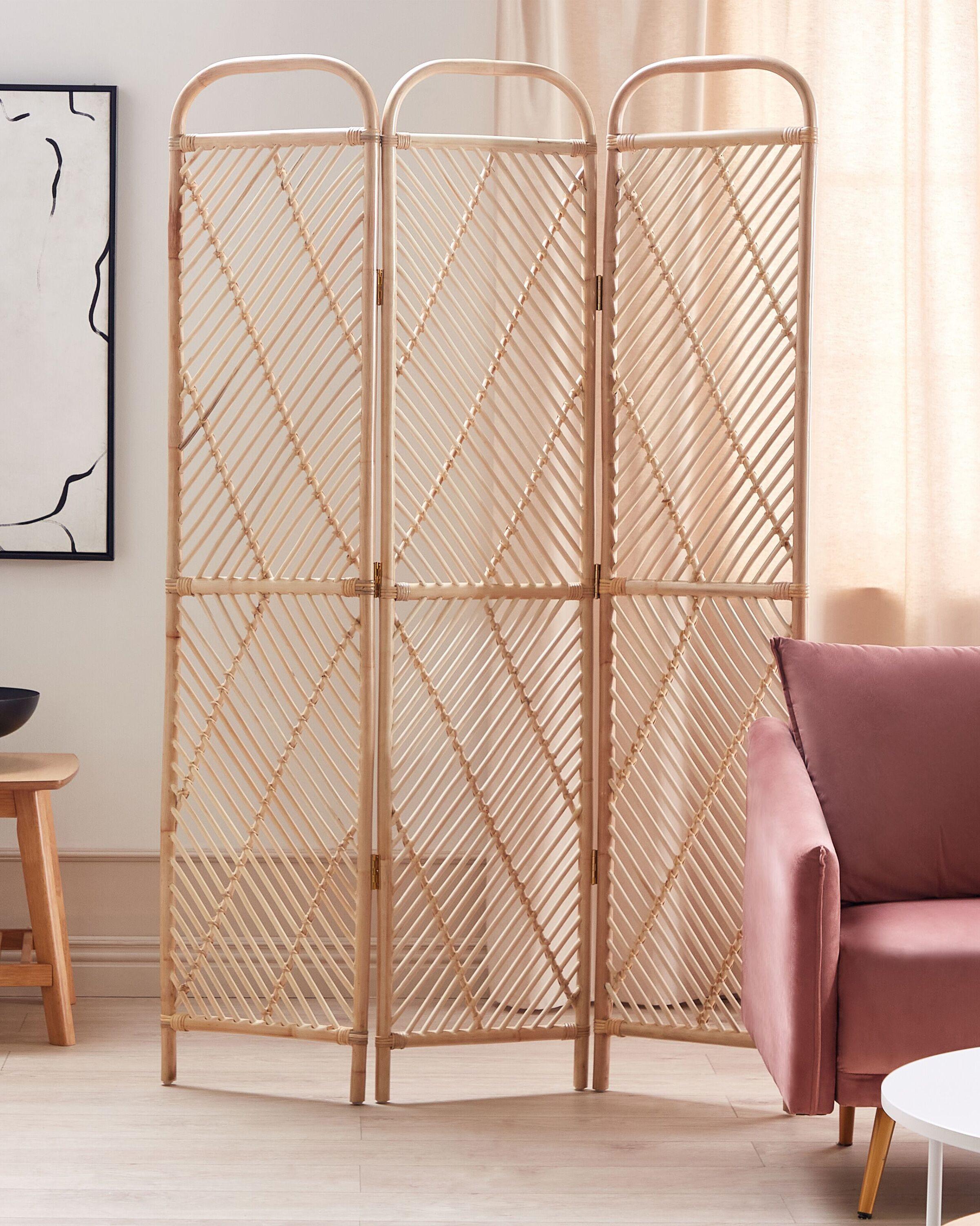 Beliani Divisorio per ambienti a 3 pannelli en Rattan Boho COSENZA  