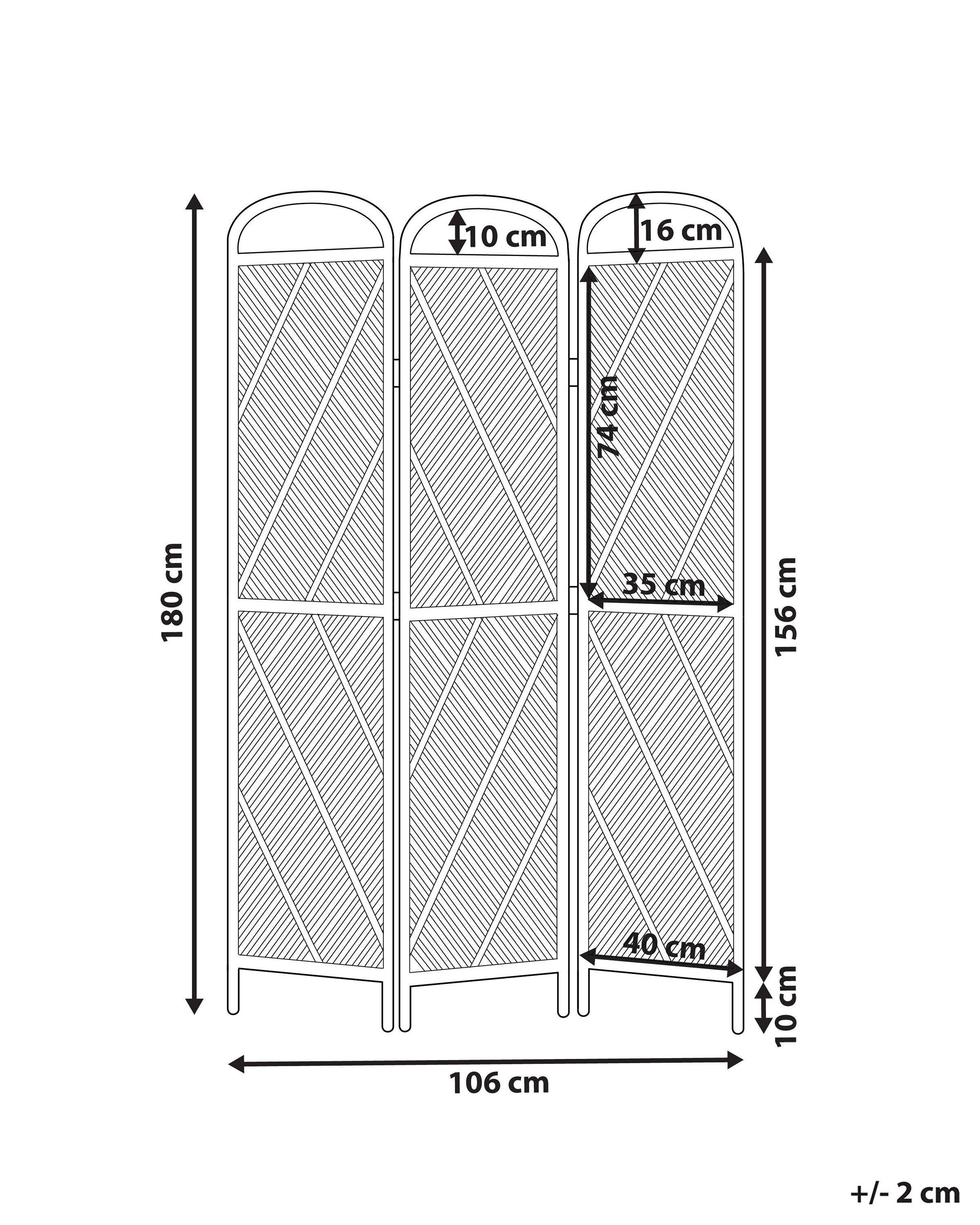 Beliani Séparateur de pièce à 3 panneaux en Rotin Boho COSENZA  