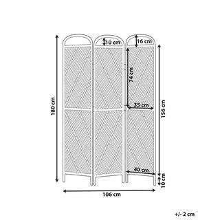 Beliani Séparateur de pièce à 3 panneaux en Rotin Boho COSENZA  