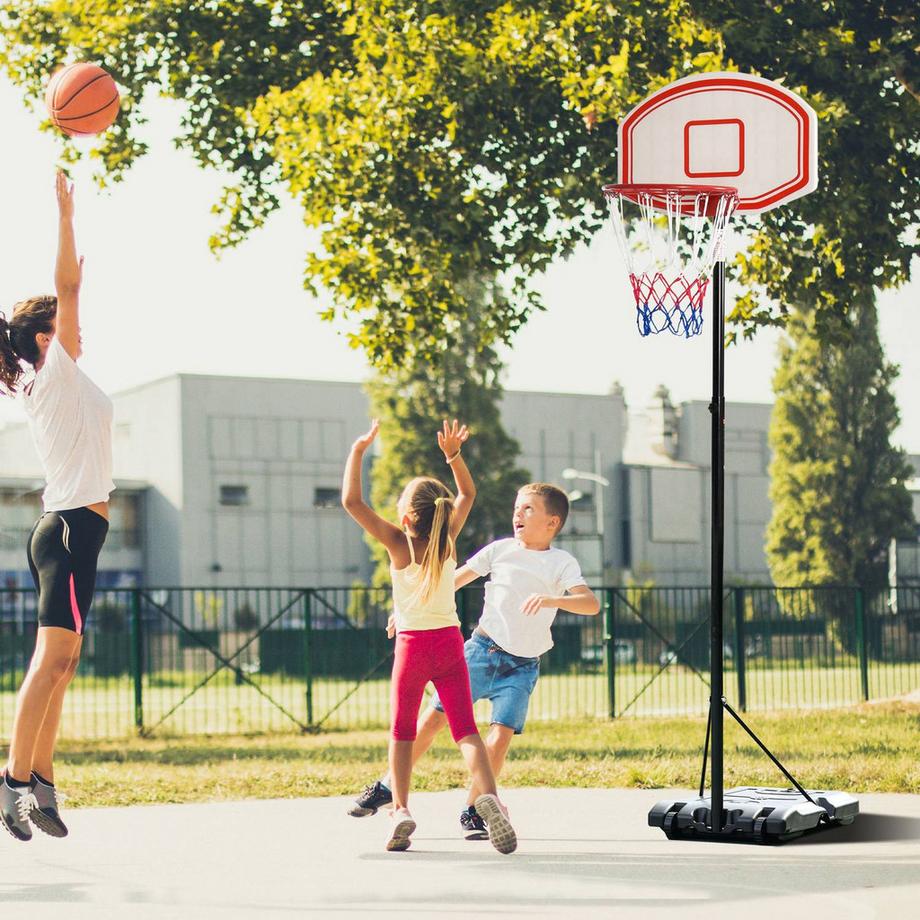 Northio  Outdoor Basketballkorb verstellbar tragbar Höhenverstellbarer Korb 212-250 cm Standfuß mit Rollen Metallpfosten | 
