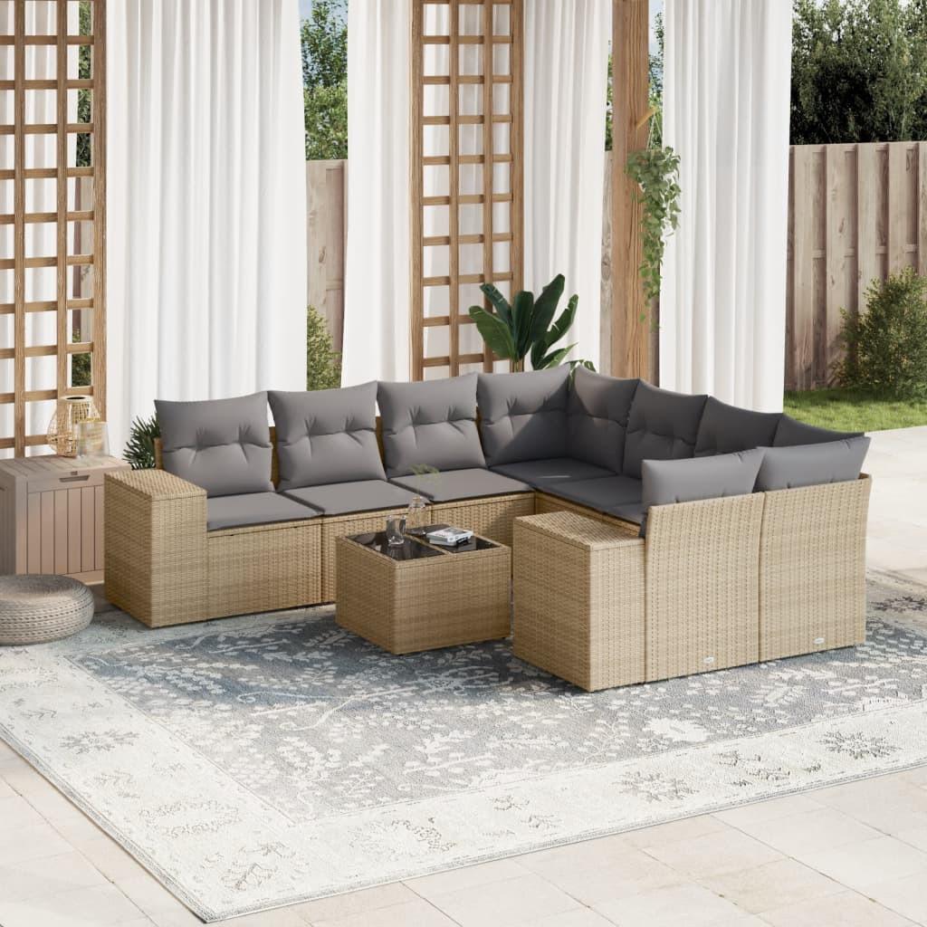 VidaXL set divano da giardino Polirattan  