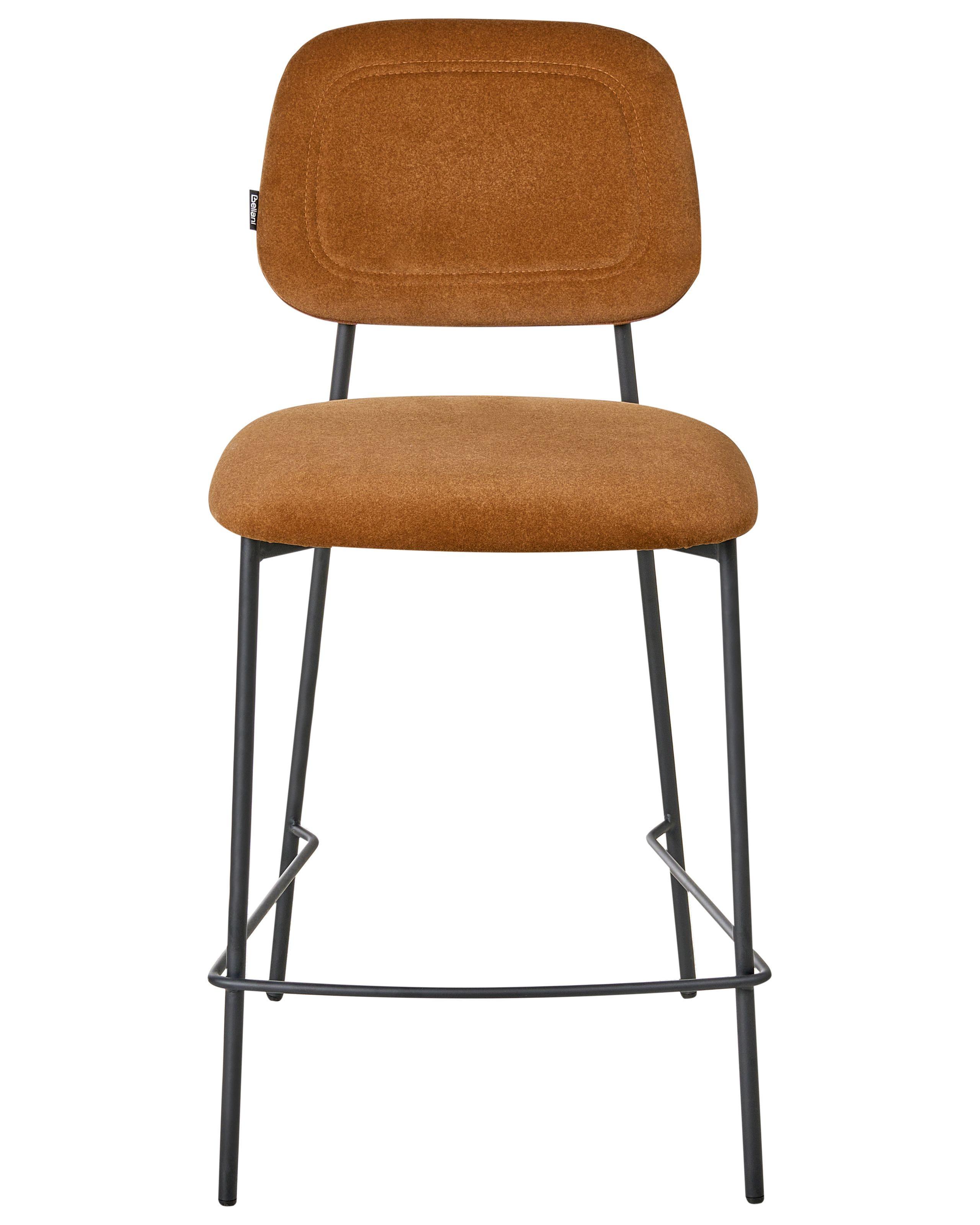 Beliani Set mit 2 Barstühlen aus Samtstoff Modern DUETTE  