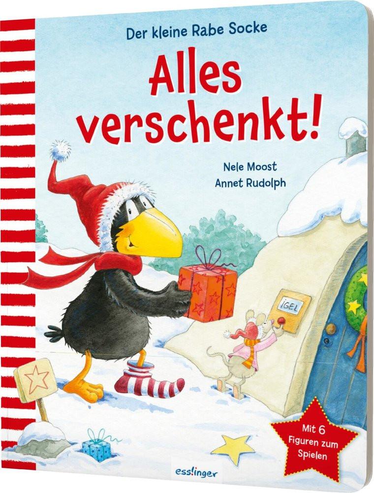 Der kleine Rabe Socke: Alles verschenkt! Mit Spielfiguren Moost, Nele; Rudolph, Annet (Illustrationen) Copertina rigida 