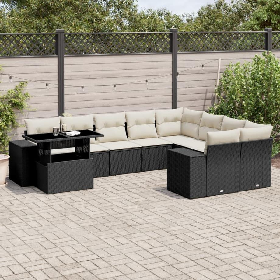 VidaXL Ensemble de canapés de jardin rotin synthétique  