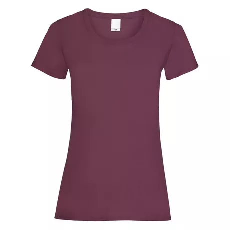 Universal Textiles  Value Fitted Kurzarm Freizeit TShirt Bordeaux