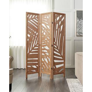 Beliani Divisorio per ambienti a 3 pannelli en Legno di Paulownia Boho VERNAGO  