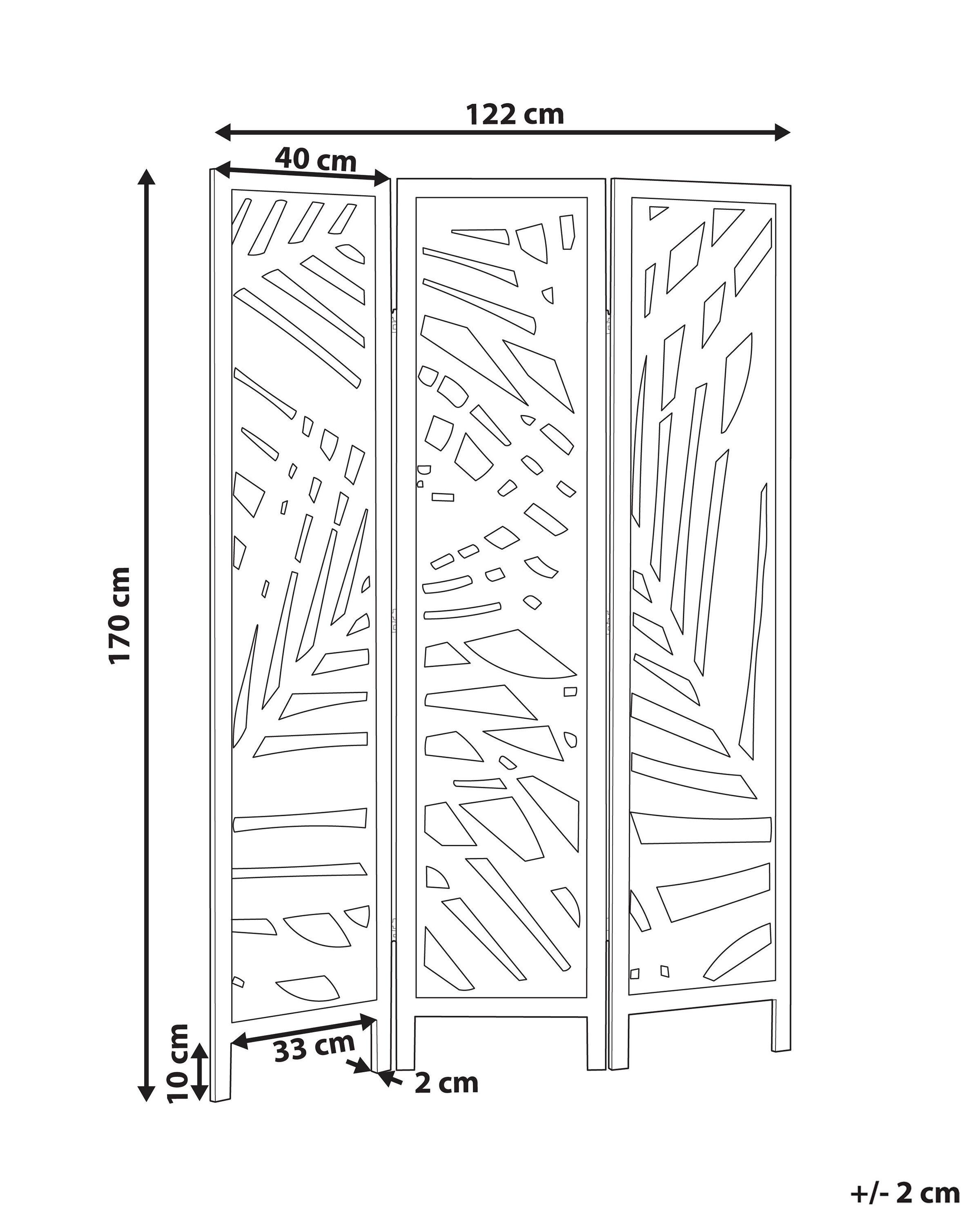 Beliani Divisorio per ambienti a 3 pannelli en Legno di Paulownia Boho VERNAGO  