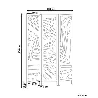 Beliani Divisorio per ambienti a 3 pannelli en Legno di Paulownia Boho VERNAGO  