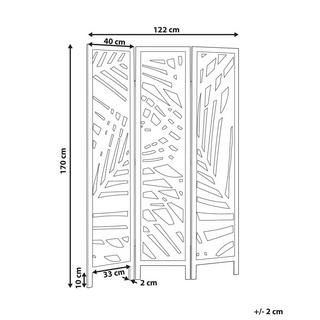 Beliani Séparateur de pièce à 3 panneaux en Bois de paulownia Boho VERNAGO  