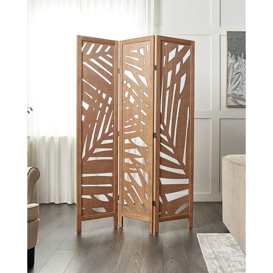 Beliani Raumteiler 3-teilig aus Paulownia-Holz  VERNAGO  