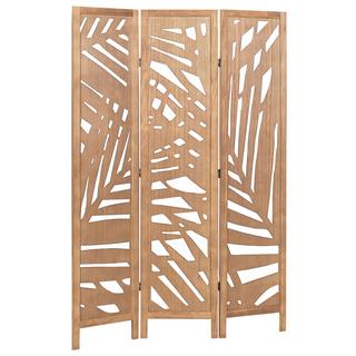 Beliani Divisorio per ambienti a 3 pannelli en Legno di Paulownia Boho VERNAGO  