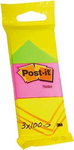 Post-It POST-IT Neon Notes 38x51mm 6812 3 Farben ass. 100 Blatt  