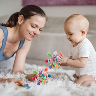 Activity-board  Anneau de dentition pour bébé, jouet pour bébé, jouet de préhension pour bébé, hochet à billes, flexible et facile à saisir 