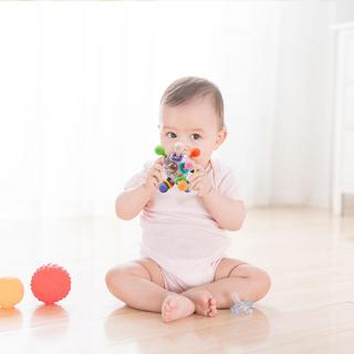 Activity-board  Anneau de dentition pour bébé, jouet pour bébé, jouet de préhension pour bébé, hochet à billes, flexible et facile à saisir 