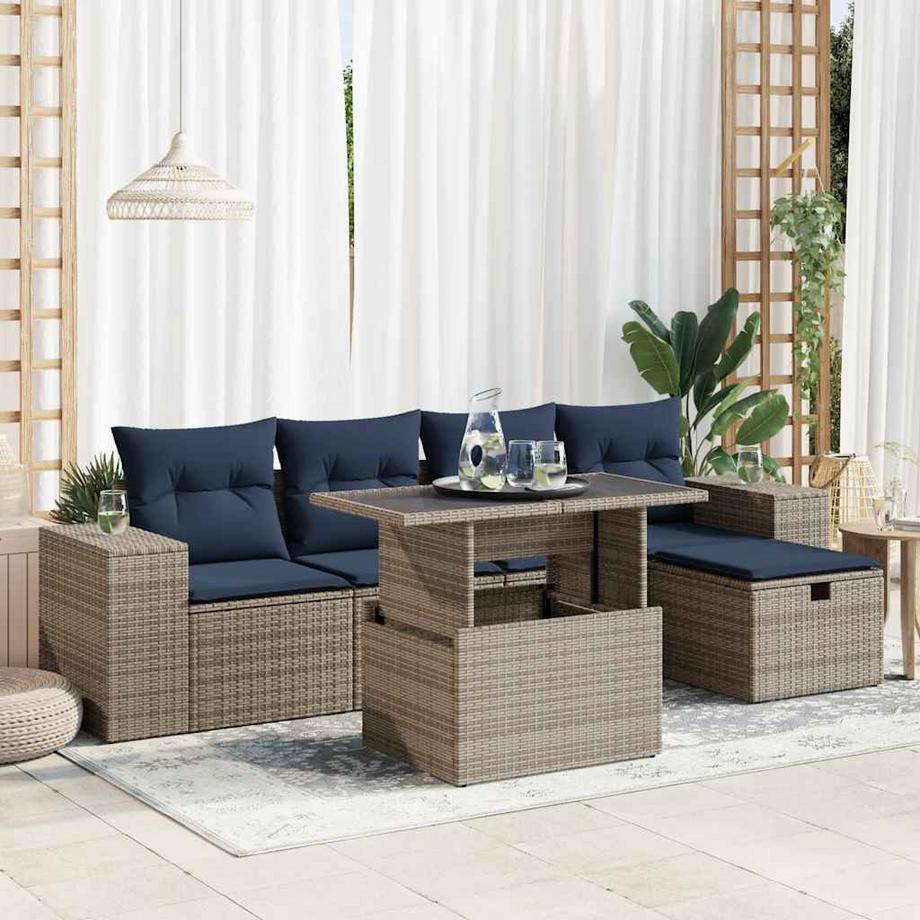 VidaXL Ensemble de canapés de jardin rotin synthétique  