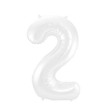 Ballon Aluminium Blanc Chiffre 2