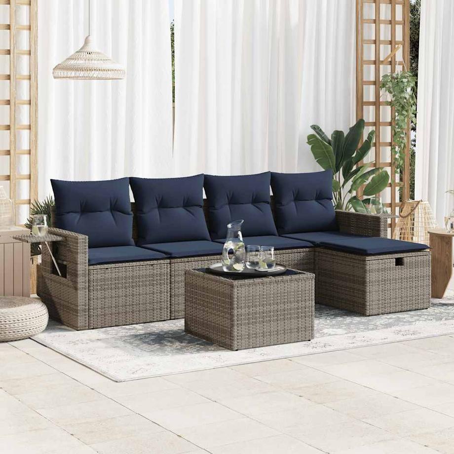 VidaXL Ensemble de canapés de jardin rotin synthétique  