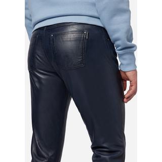 RICANO  Pantaloni in pelle da uomo Slim Fit, pantaloni in pelle 5 tasche in pelle di agnello - Slim Fit 