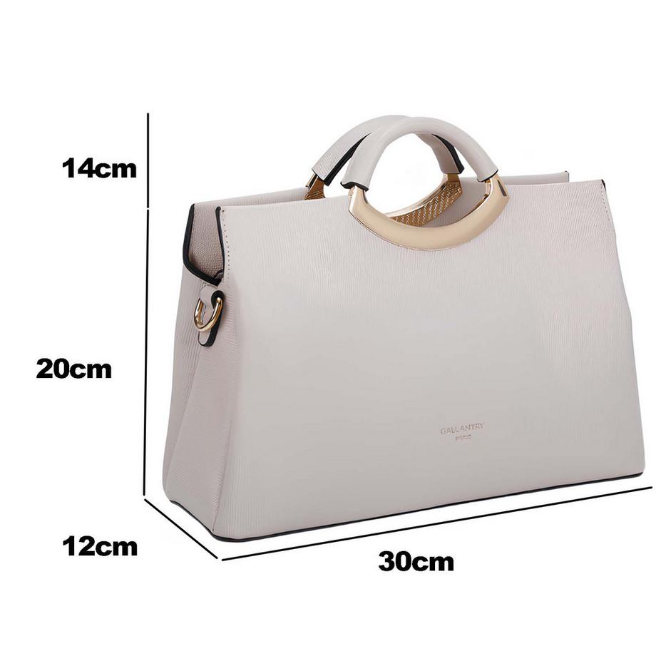 Gallantry Borsa da donna effetto grana con manico rigido e tracolla removibile  