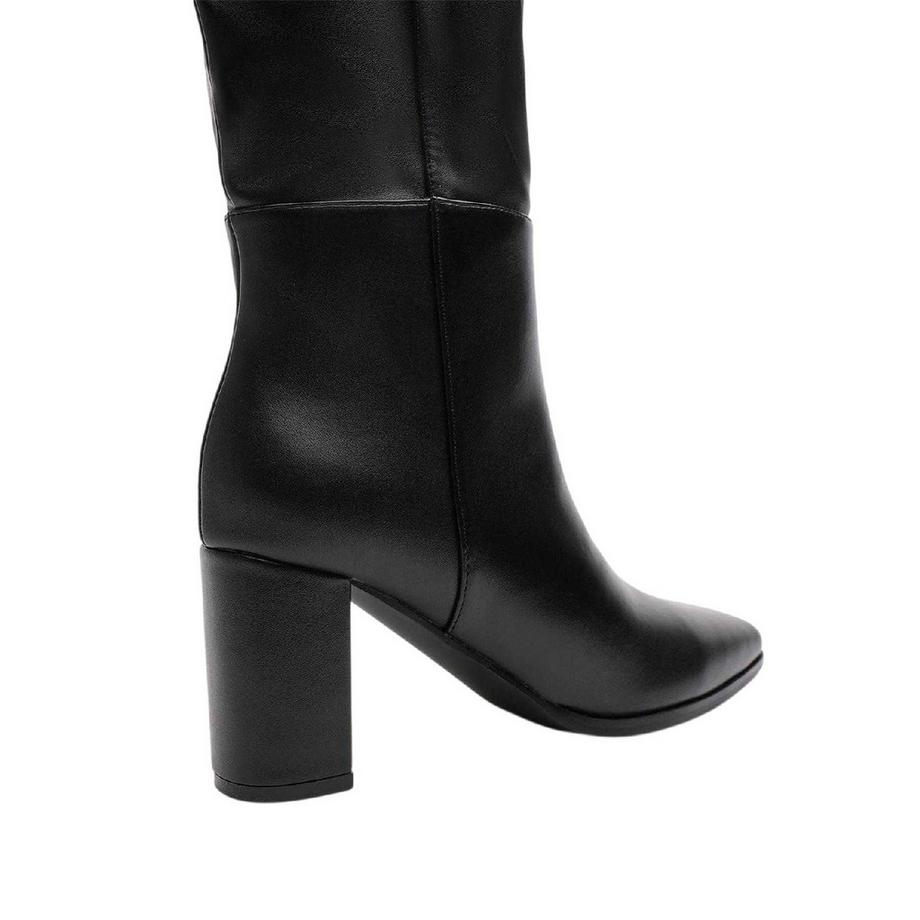 Where's That From Kniehohe Lederstiefel mit Blockabsatz  