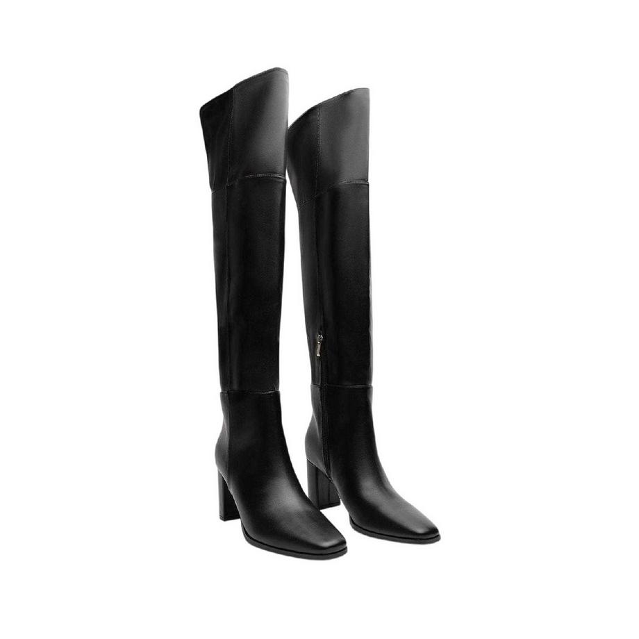 Where's That From Kniehohe Lederstiefel mit Blockabsatz  