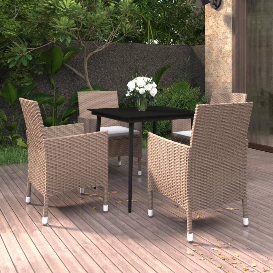 VidaXL Ensemble de salle à manger de jardin rotin synthétique  