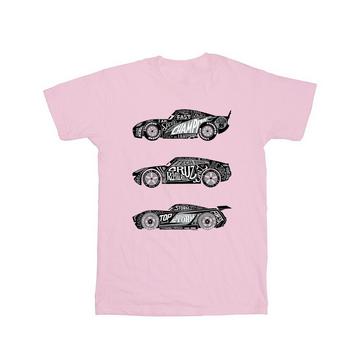 Tshirt motiftyle voitures de course en texte CARS