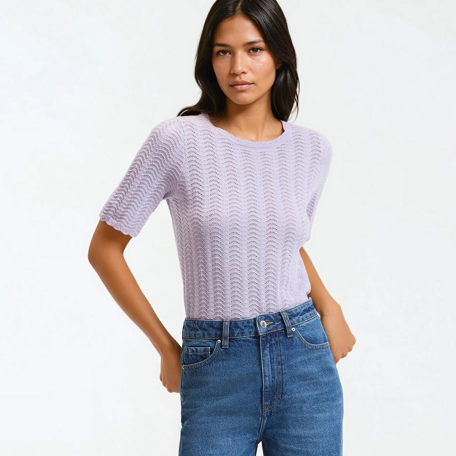 Pullover mit Rundhalsausschnitt und kurzen Ärmeln