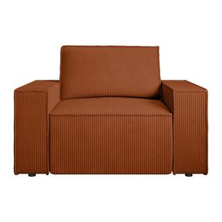 PASCAL MORABITO Fauteuil en velours côtelé terracotta AMELIA  