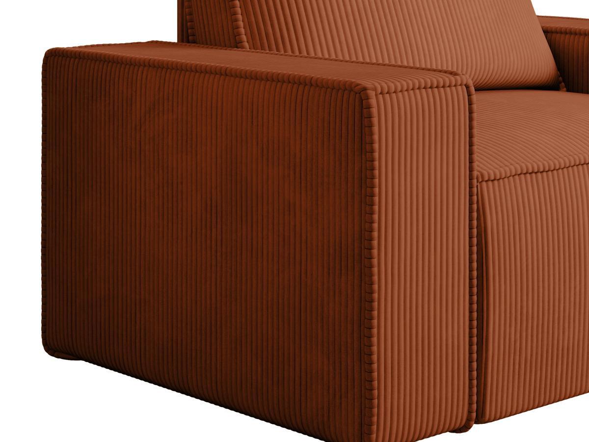 PASCAL MORABITO Fauteuil en velours côtelé terracotta AMELIA  