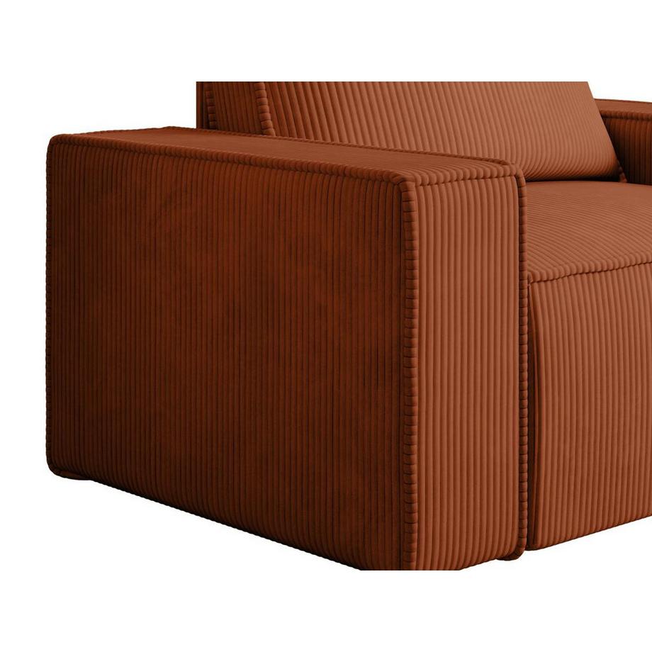 PASCAL MORABITO Fauteuil en velours côtelé terracotta AMELIA  