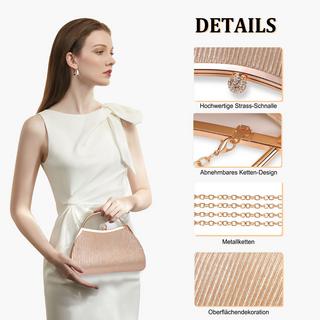 Only-bags.store Clutch, Abendtasche mit Strass-Verschluss und abnehmbarer Kette, Glitzertasche Kettentasche Clutch, Abendtasche mit Strass-Verschluss und abnehmbarer Kette, Glitzertasche Kettentasche 