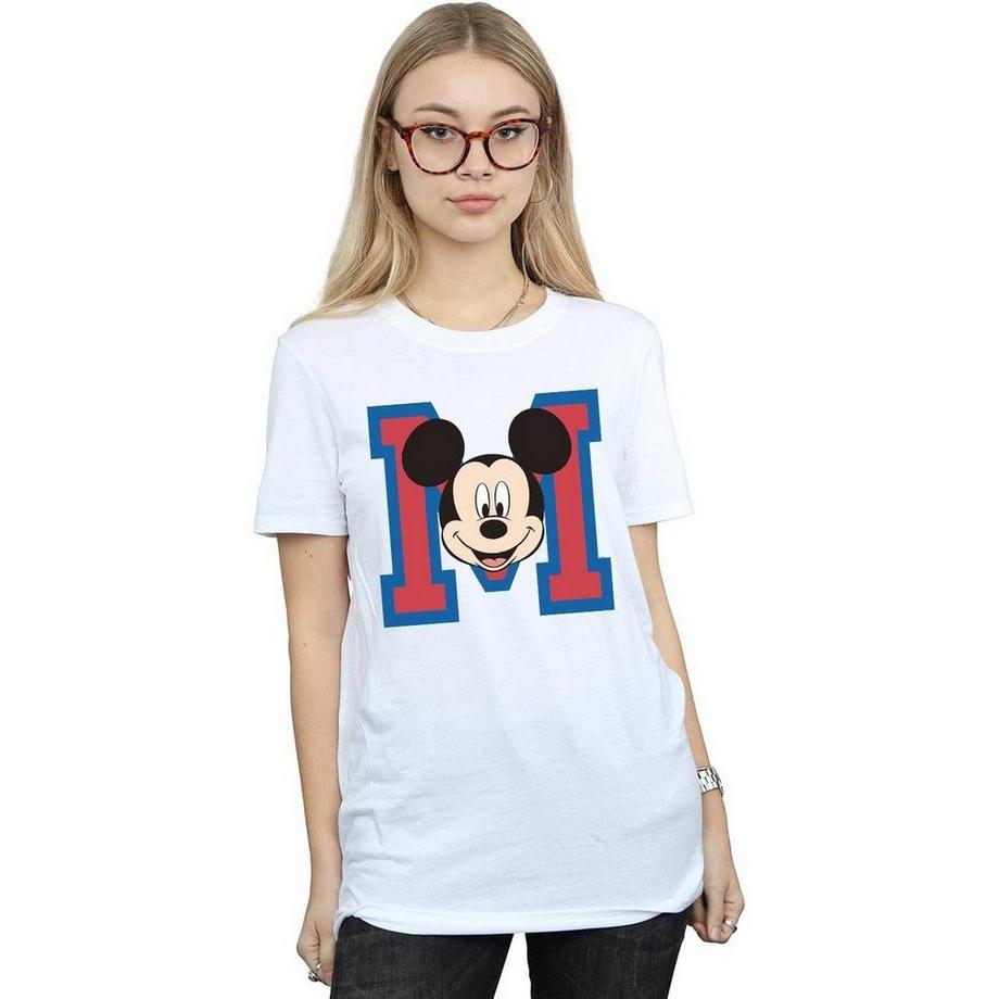 Disney Mickey Mouse M T-Shirt Stampata  