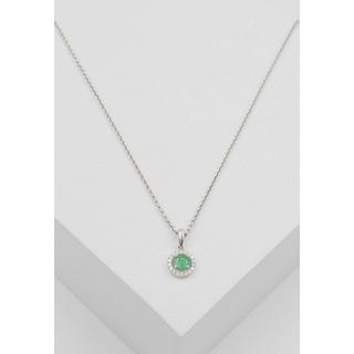 MUAU Schmuck  Anhänger Weissgold 750 Smaragd 0.26ct. Brillanten 0.07ct. 
